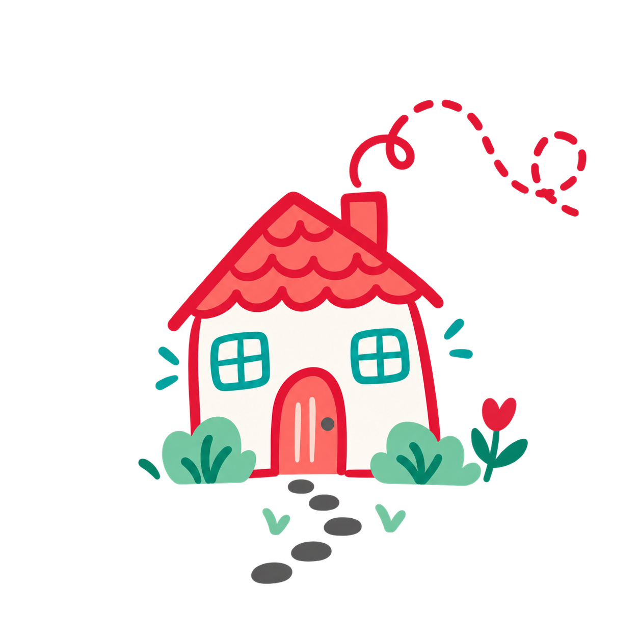 Ilustración decorativa de una casita